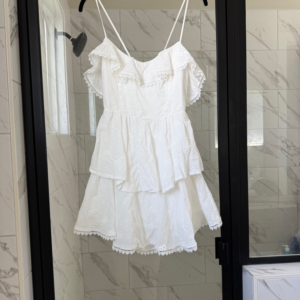 Princess Polly white ruffle dress - Medium
